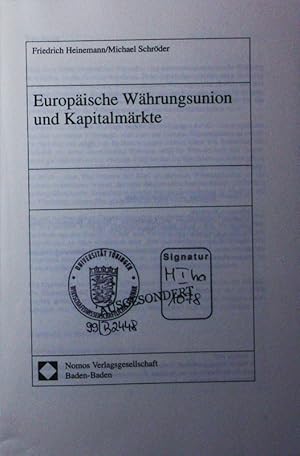 Bild des Verkufers fr Europische Whrungsunion und Kapitalmrkte. zum Verkauf von Antiquariat Bookfarm