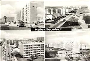 Ansichtskarte / Postkarte Neustadt Halle an der Saale, Delta Kindergarten, Autobus, Hochhäuser