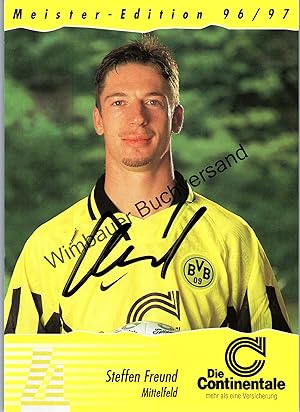 Bild des Verkufers fr Original Autogramm Steffen Freund BVB Dortmund /// Autograph signiert signed signee Saison 1996 / 1997 zum Verkauf von Antiquariat im Kaiserviertel | Wimbauer Buchversand