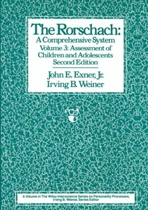 Image du vendeur pour Rorschach : A Comprehensive System : Assessment of Children and Adolescents mis en vente par GreatBookPrices