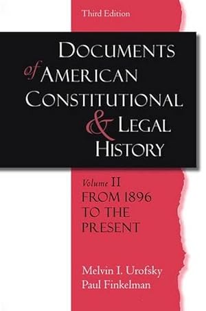 Bild des Verkufers fr Documents of American Constitutional and Legal History (Paperback) zum Verkauf von Grand Eagle Retail