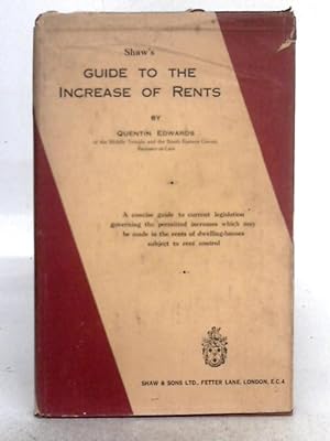 Immagine del venditore per Shaw's Guide to the Increase of Rents venduto da World of Rare Books
