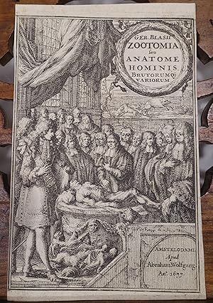 Titelkupfer zum seltenen Werk "Zootomia seu anatome hominis brutorumque variorum" (Haupttitel "Zo...