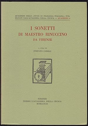 Bild des Verkufers fr I sonetti di Maestro Rinuccino da Firenze zum Verkauf von Graphem. Kunst- und Buchantiquariat