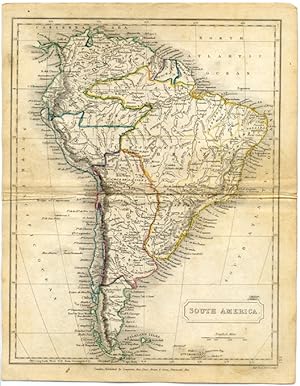Historical 1820s Color Map SOUTH AMERICA