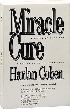 Bild des Verkufers fr Miracle Cure (Uncorrected Proof) zum Verkauf von Royal Books, Inc., ABAA