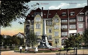 Bild des Verkufers fr Ansichtskarte / Postkarte Dortmund im Ruhrgebiet, Kaiserplatz, Obelisk, Kinder zum Verkauf von akpool GmbH