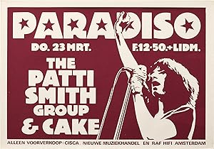 Original poster for a 1978 performance by The Patti Smith Group at Paradiso, Amsterdam