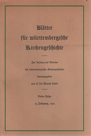 Blätter für Württembergische Kirchengeschichte / Jg. 54. Die Kompendien der Dogmatitz in Altwürtt...