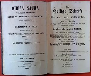 Bild des Verkufers fr Die heilige Schrift des Alten und neuen Testamentes, aus der Vulgata mit Bezug auf den Grundtext neu bersetzt und mit kurzen Anmerkungen erlutert. DRITTER BAND - SECHSTE AUFLAGE. Biblia Sacra, Vulgatae Editionis Sixti V. Pontificis Maximi Jussu Recognita et Clementis VIII., Tomus Tertius zum Verkauf von biblion2