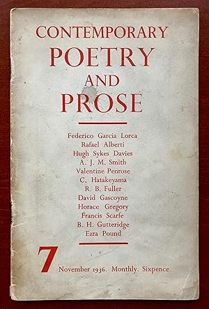 Image du vendeur pour Contemporary Poetry and Prose, issue 7, November 1936 mis en vente par George Ong Books