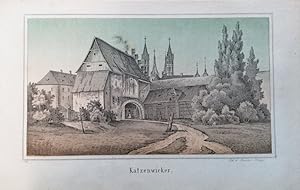 Katzenwicker. Lithographie v. Bonitas-Bauer aus "Heffner, Würzburg und seine Umgebungen 2. Aufl. ...