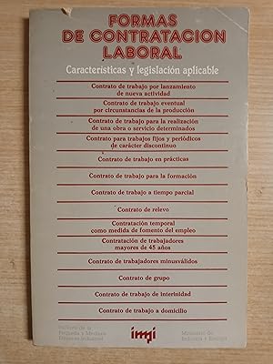 Bild des Verkufers fr FORMAS DE CONTRATACION LABORAL - Caracteristicas y legislacion aplicable zum Verkauf von Gibbon Libreria