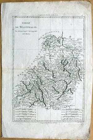 Bild des Verkufers fr Cercle de Westphalie. Kupferstichkarte aus Bonne/Desmarest: Atlas Encyclopdique 1787 zum Verkauf von Versandantiquariat Hsl
