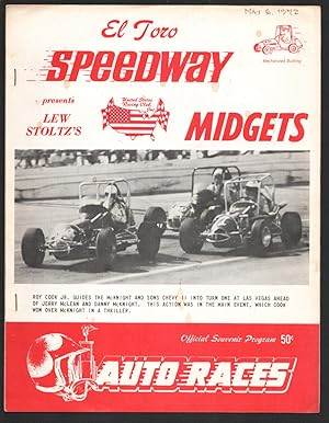 El Toro Speedway Midget Auto Race Program 5/6/1972-South Gate CA-USRC-Roy Cook Jr-track info-VG/FN