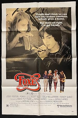 Foxes One Sheet Movie Poster 1980 Jodie Foster Scott Baio Style B