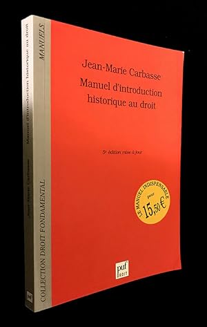 Bild des Verkufers fr Manuel d'introduction historique au droit zum Verkauf von Abraxas-libris