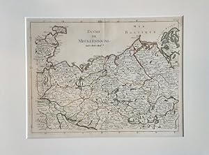 Duché de MECKLENBOURG. - (Grenzkol. Kupferstich-Karte aus Frankreich / 1759)