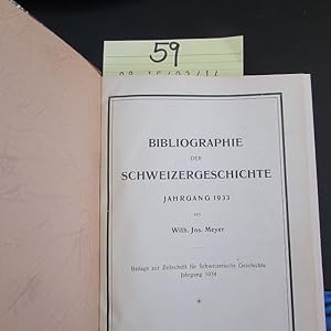 Seller image for Bibliographie der Schweizergeschichte - Jahrgang 1933 bis 1940 for sale by Bookstore-Online