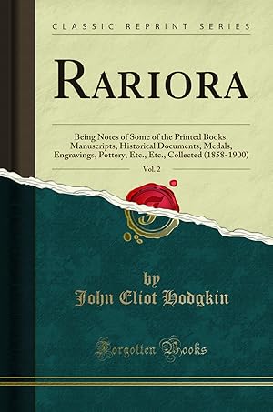 Imagen del vendedor de Rariora, Vol. 2 (Classic Reprint) a la venta por Forgotten Books