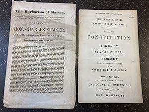 SLAVERY PAMPHLETS, INCLUDING: 'THE CRIME AGAINST KANSAS,' 'THE BARBARISM OF SLAVERY' [THIRTEEN IT...