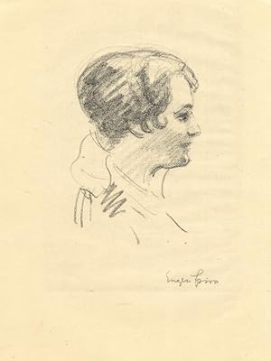 Imagen del vendedor de Original head-and-shoulders drawing, in profile, of the noted German-born American soprano by the German-born American artist Eugen Spiro (1874-1972) a la venta por J & J LUBRANO MUSIC ANTIQUARIANS LLC