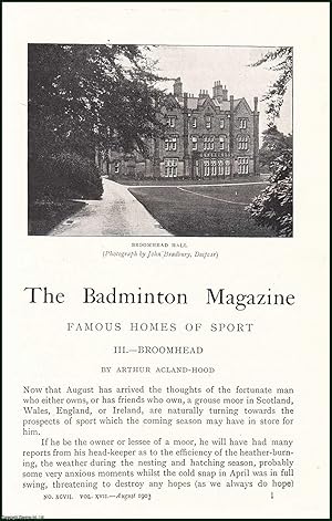 Immagine del venditore per Broomhead Hall, Near Sheffield, in yorkshire. The Home of Mr. R. Rimington Wilson, Game Shooter. An uncommon original article from the Badminton Magazine, 1903. venduto da Cosmo Books