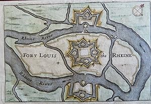 Fort Louis on the Rhine Germany c. 1700 small city plan fortifications map