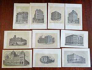 New York City Famous Buildings Parks Street Scenes 1869 Lot x 10 litho prints