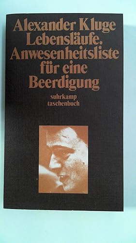 Bild des Verkufers fr Lebenslufe. Anwesenheitsliste fr eine Beerdigung - Suhrkamp Taschenbuch 186, zum Verkauf von Antiquariat Maiwald