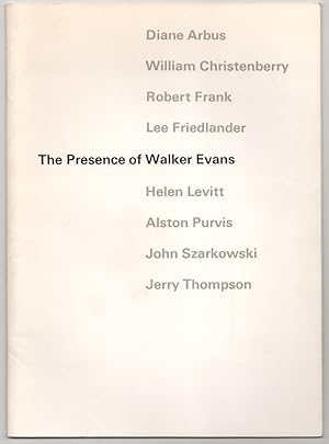 Bild des Verkufers fr The Presence of Walker Evans zum Verkauf von Jeff Hirsch Books, ABAA