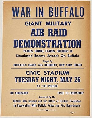 War in Buffalo. Giant military air raid demonstration. Planes, bombs, flares, soldiers in simulat...