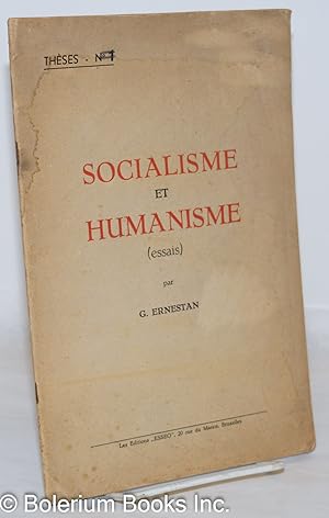Imagen del vendedor de Socialisme et Humanisme (essais) a la venta por Bolerium Books Inc.