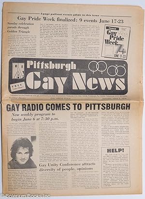 Bild des Verkufers fr Pittsburgh Gay News: for the Pittsburgh area gay community; #11, Saturday, June 1, 1974: Gay Pride Issue zum Verkauf von Bolerium Books Inc.