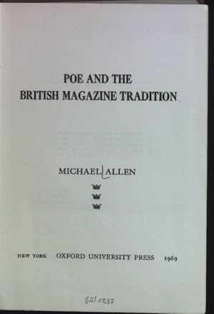 Imagen del vendedor de Poe and the British Magazine Tradition. a la venta por books4less (Versandantiquariat Petra Gros GmbH & Co. KG)