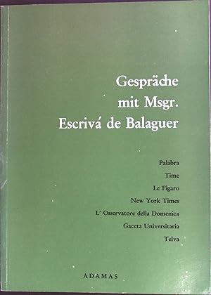 Seller image for Gesprche mit Msgr. Escriv de Balaguer. for sale by books4less (Versandantiquariat Petra Gros GmbH & Co. KG)