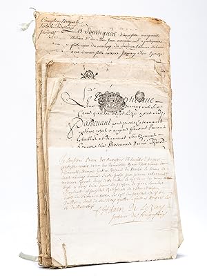 [ Lot de documents anciens, famille de Jaunay à Angers : ] Partage du Puy Rangar, 1664 ; Document...