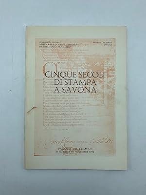 Cinque secoli di stampa a Savona