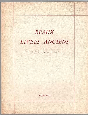 Beaux livres anciens dont ceux provenant de la collection Léon Gruel et décrites dans son manuel.