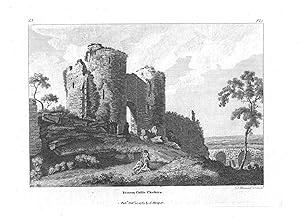 1784 Historical copper engraving of Beeston castle in Cheshire