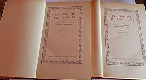 Imagen del vendedor de Lo spirito delle leggi. Volume I II a la venta por librisaggi