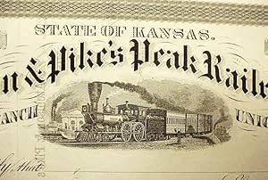 State Of Kansas / Atchison & Pike's Peak Railroad Co. / Central Branch Union Pacific / This Is To...
