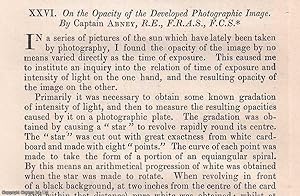 Seller image for On the Opacity of the Developed Photographic Image. An original article from The London, Edinburgh, and Dublin Philosophical Magazine and Journal of Science, 1874. for sale by Cosmo Books