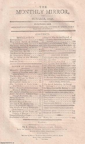 Biographical Sketch of Richard Cumberland, dramatist. Contained in The Monthly Mirror, for Octobe...