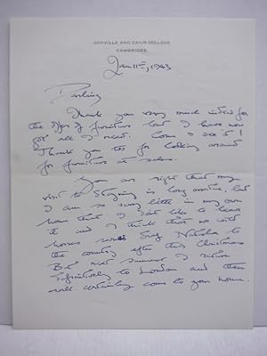 1943: HAROLD MONROE FOX - ZOOLOGIST - HANDWRITTEN LETTER