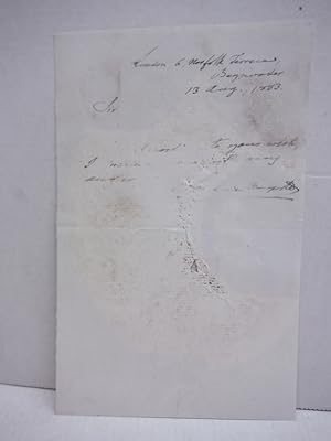 1883: LOUIS LUCIEN BONAPARTE HANDWRITTEN LETTER