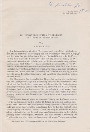 Zu chronologischen Problemen der ersten Tetrarchie. [Aus: Eos, Bd. 76, 1988].