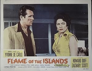 Image du vendeur pour Flame of the Islands Lobby Card #8 1955 Yvonne DeCarlo, Howard Duff mis en vente par AcornBooksNH