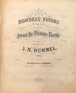 Image du vendeur pour Rondeau favori mi b maj - Es dur pour le piano-fort, op. 11 mis en vente par Paul van Kuik Antiquarian Music