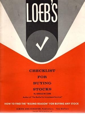 Loeb s Checklist for buying stocks.